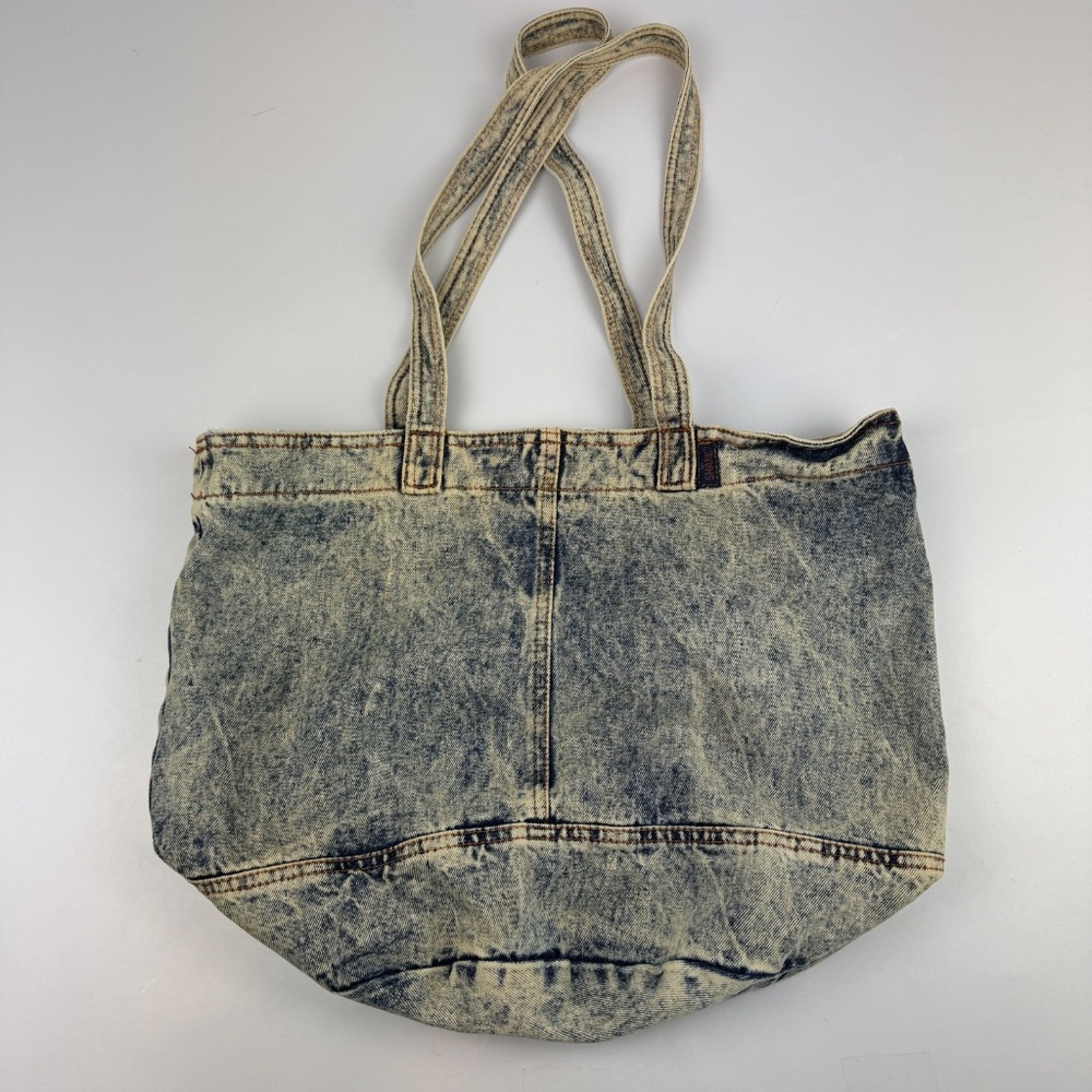 Vintage Shane Jeans Acid Wash Denim Purse Bag Tote